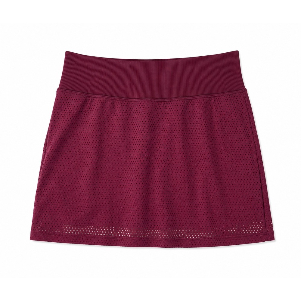 PINK Victoria's Secret Soft Seamless Skort Burgundy Mesh High Rise Pocket M